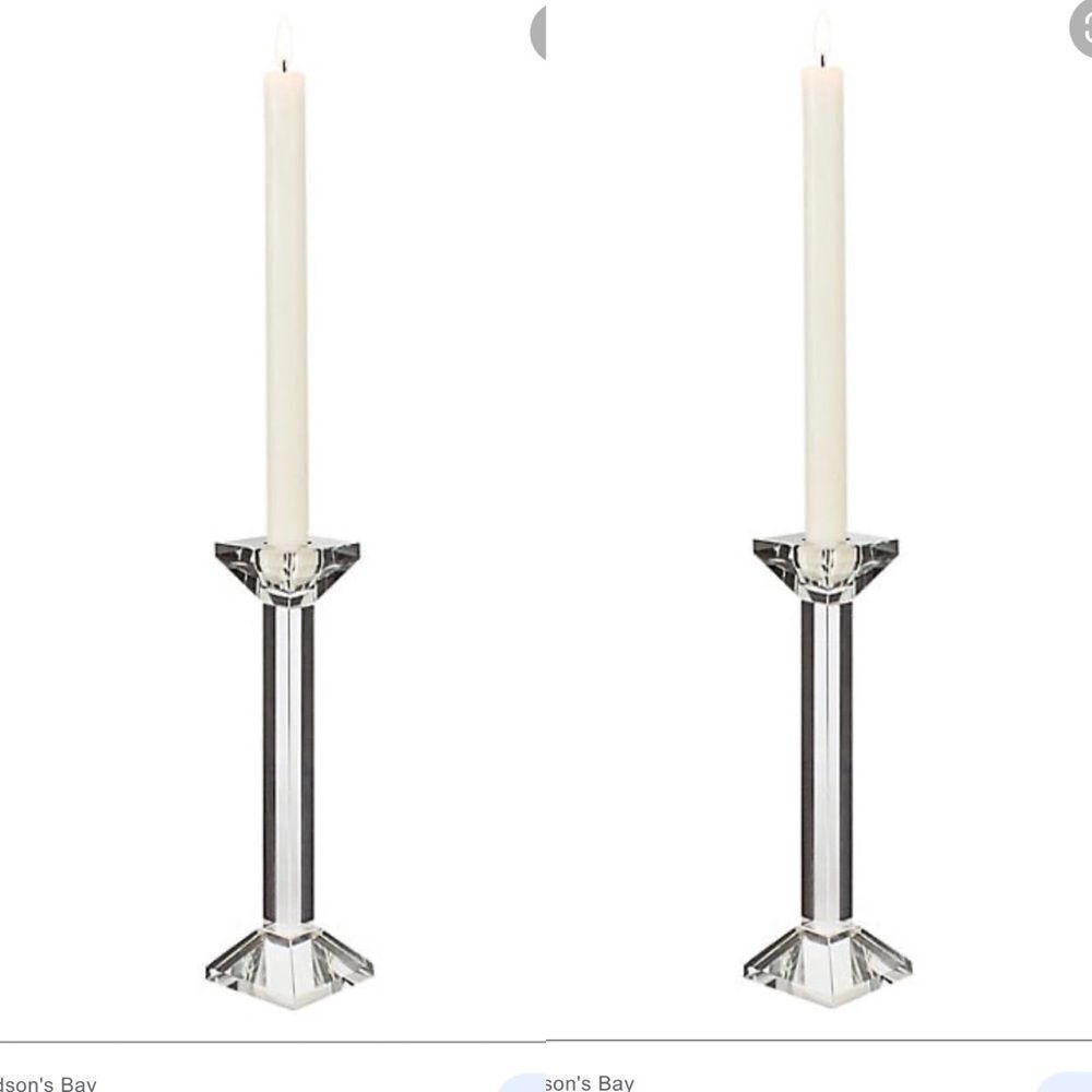 Crystal Taper Candle Holder. NEW Orrefors